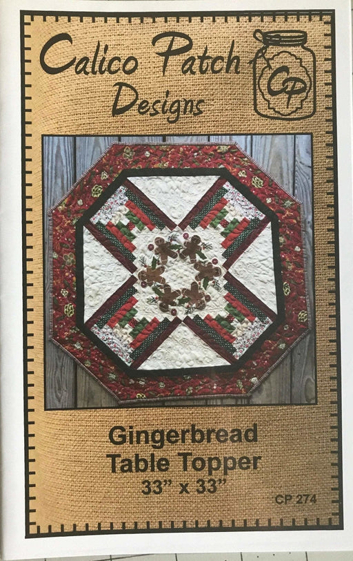 Gingerbread Table Topper pattern 33" x 33" - Calico Patch Designs - RebsFabStash