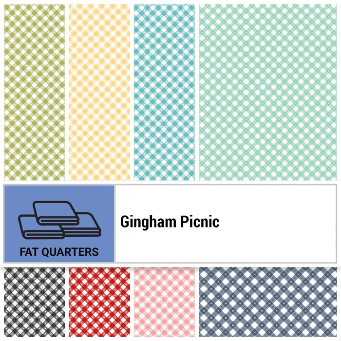 Gingham Picnic - Dandelion - Per Yard - Poppie Cotton - Part of "Farmhouse Favorites" collection - Yellow - GP21215 - RebsFabStash