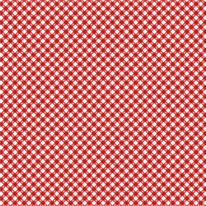 Gingham Picnic - Napkin - Per Yard - Poppie Cotton - Part of "Farmhouse Favorites" collection - Red - GP21211 - RebsFabStash