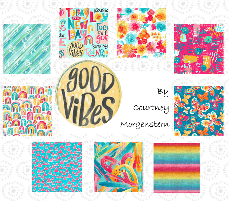 Good Vibes Rainbow Quilt - Fabric by Courtney Morgenstern for 3 Wishes - 48.5" x 54.5"