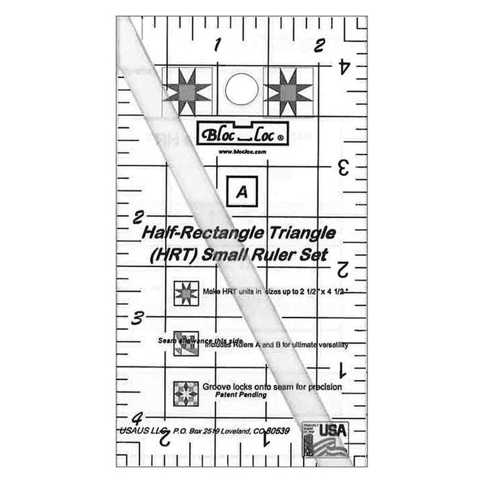 Half-Rectangle Triangle (HRT 2 1) Small Ruler Set - Bloc Loc - HRT 2 1 MN - RebsFabStash