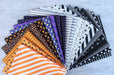 Halloween Stripes & Dots - PROMO Fat Quarter Bundle - (21) 18" x 21" - Halloween Blend - RebsFabStash