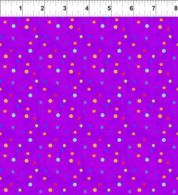 Happy Birthday - per yard - In the beginning Fabrics By Jennifer Heynen - Multi colored small dots on purple - 5 JHO-1 - RebsFabStash
