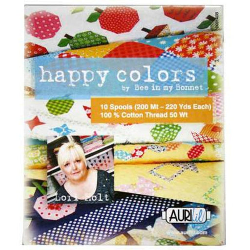 Happy Colors - Aurifil Thread Box - Lori Holt for Riley Blake Designs - Bee in my Bonnet - Use for any of her Quilt!s - RebsFabStash