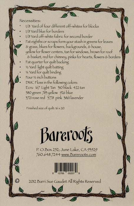 Happy Thoughts - PATTERN- - Bareroots by Barri Sue Gaudet - RebsFabStash