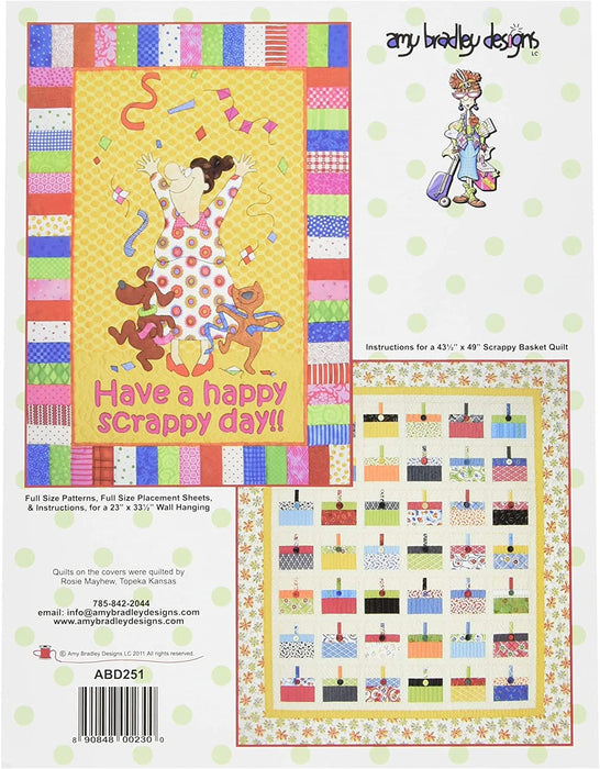 Have a Happy Scrappy Day - Wall hanging or Quilt Pattern by Amy Bradley Designs - 3 Projects in One - Charm Pack Friendly - 090413 - RebsFabStash