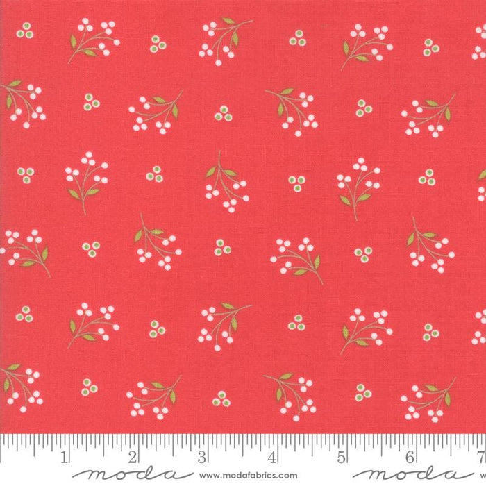 Holliberry Coal - per yard - Corey Yoder Little Miss Shabby for MODA - 29095-15 - Diagonal White floral stripe on Grey - holiday, Christmas - RebsFabStash