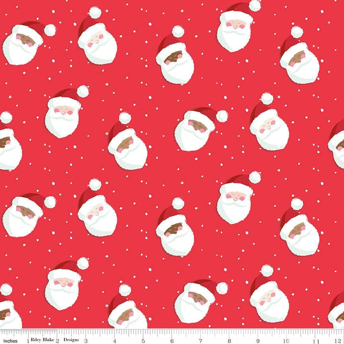 Holly Holiday - Santas - Petalpink - by Christopher Thompson - for Riley Blake Designs - Christmas - C10881-Petalpink - RebsFabStash