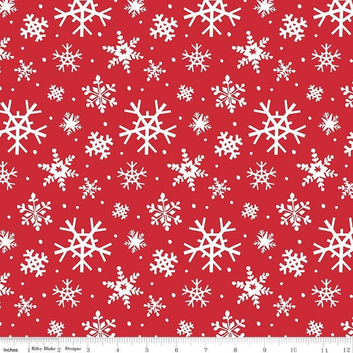 Holly Holiday - Snowflakes - Red - per yard - by Christopher Thompson - for Riley Blake Designs - Christmas - C10882-Red - RebsFabStash