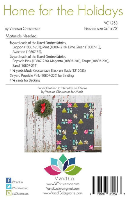 Home for the Holidays - Quilt pattern - ombre fabrics - V and Co by Tiffany Hayes - Uses Confetti Ombre fabrics by Moda - RebsFabStash