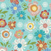 Home Grown - per yard - Nancy Halvorsen - Benartex - Beautiful florals and tonals in this collection! - Bias stripe aqua (white) - RebsFabStash