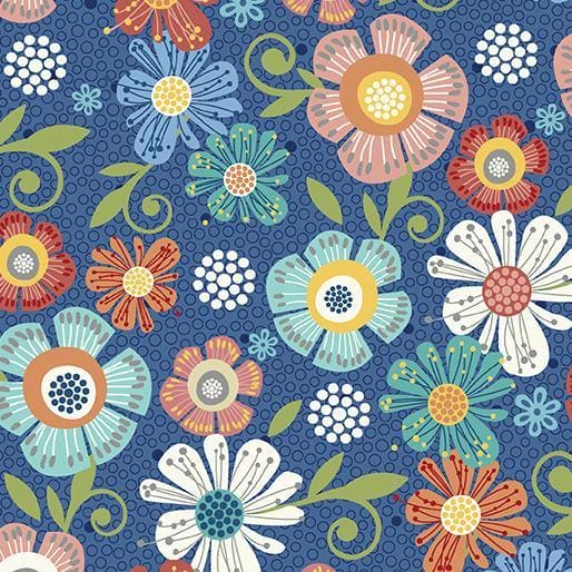 Home Grown - per yard - Nancy Halvorsen - Benartex - Beautiful florals and tonals in this collection! - Circle Dot Gray - RebsFabStash