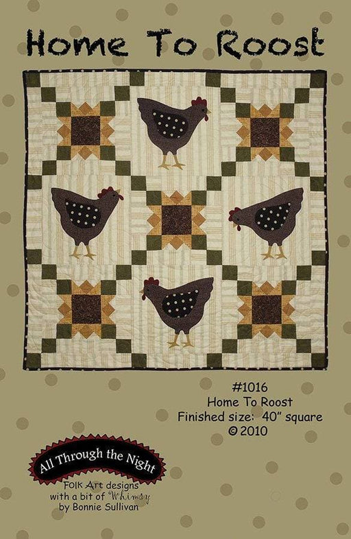 Home to Roost - Primitive wool applique pattern - Wall Hanging - Bonnie Sullivan - Flannel or Wool - All Through the Night, applique - RebsFabStash