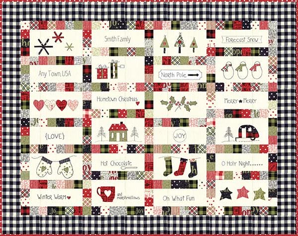 Hometown Christmas - Quilt Pattern designed by Sweetwater - Uses Overnight Delivery fabrics - finished size 68" x 54" - Item #P260 - RebsFabStash