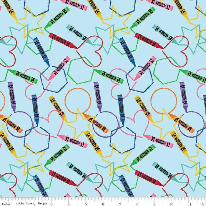I Dream in Color - per yard - Riley Blake Designs - Crayola 2019 release! Stacked Crayons on Light Blue - C8802 BLUE - RebsFabStash
