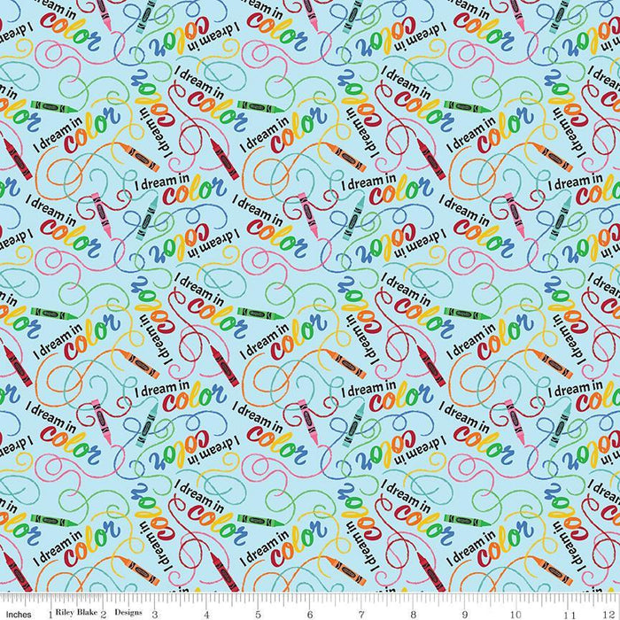 I Dream in Color - per yard - Riley Blake Designs - Crayola 2019 release! Stacked Crayons on White - C8802 WHITE - RebsFabStash