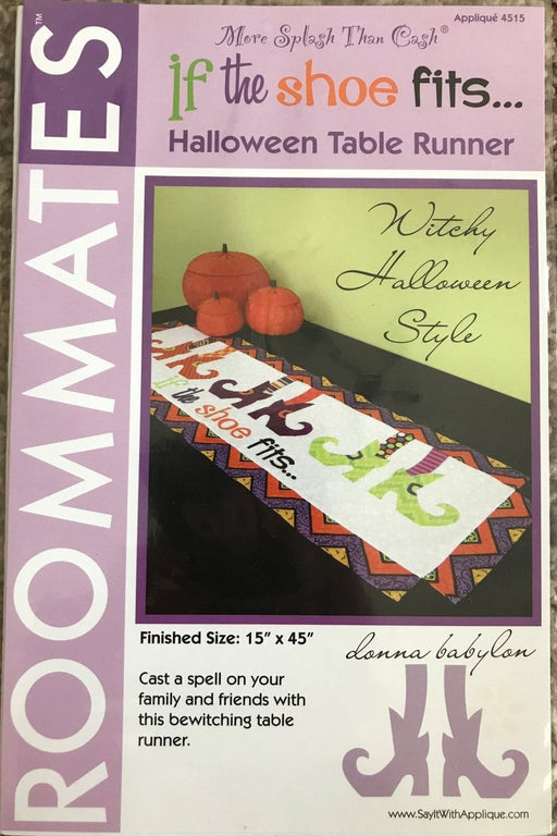 If the shoe fits - Halloween Table Runner Pattern - Donna Babylon- Roomates - Witchy Halloween Style - RebsFabStash