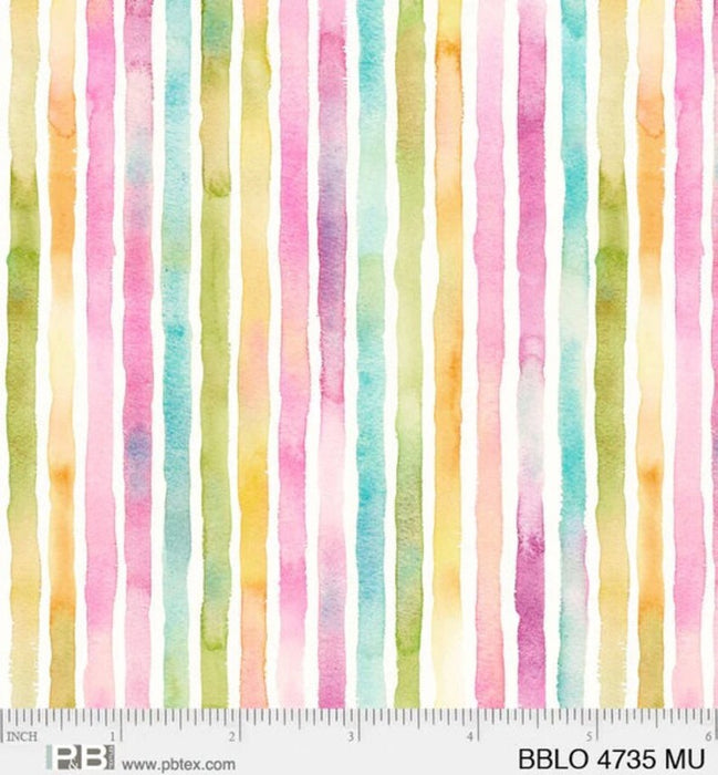 Boots and Blooms - Sillier than Sally Designs - running yardage - per yard - by P&B Textiles - Border Stripe - BBLO - 04734 - MU
