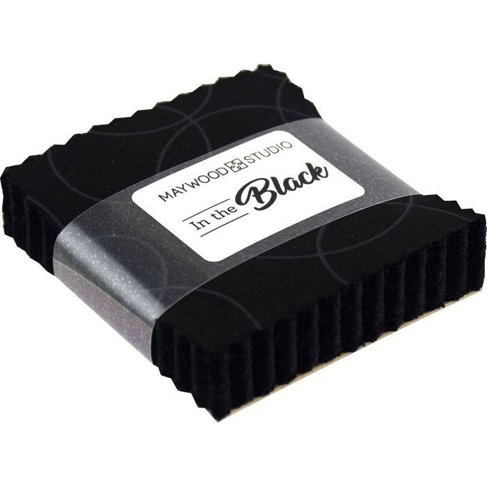 In the Black - Maywood Studio - Charm Pack - Charcoal Design on Black