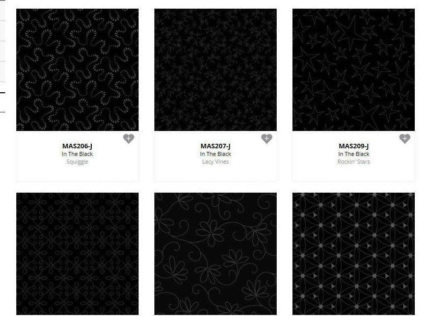 In the Black - Maywood Studio - Charm Pack - Charcoal Design on Black