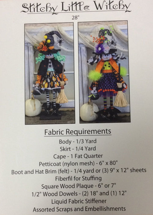 Stitchy Little Witchy - Craft PATTERN - Abbey Lane Quilts - Halloween, Witch, - #409