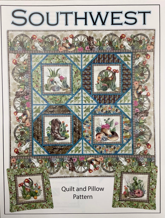 Southwest - Quilt & Pillow PATTERN - Jason Yenter - In The Beginning - Cactus, Western - Quilt 60" x 60" + 2 Pillows 18" x 18" - #SOU PAT-Patterns-RebsFabStash