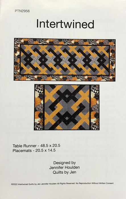Intertwined - Table Runner and Placemat PATTERN - by Jennifer Houlden - Features Candelabra Fabric by Northcott - PTN2956