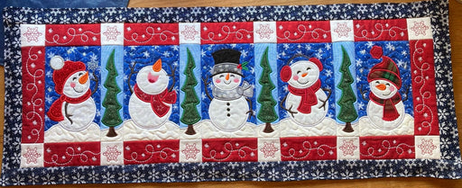 Snowman Table Runner Kit - Fabric KIT - Machine Embroidery - Fabric Only-Quilt Kits & PODS-RebsFabStash