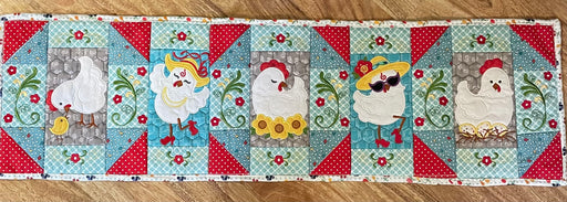 Chicken Table Runner Kit - Machine Embroidery-Quilt Kits & PODS-RebsFabStash
