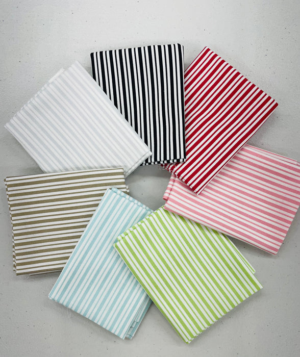 Kimberbell Basics Stripes - PROMO Fat Quarter Bundle - (7) 18" x 21" pieces - Maywood Studio - All Stripes!-Fat Quarters/F8s/Bundles-RebsFabStash