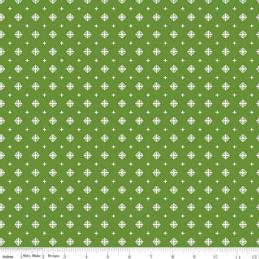Indigo Garden - Green Plus Print - per yard - by Heather Peterson - for Riley Blake Designs - C11276-GREEN - RebsFabStash