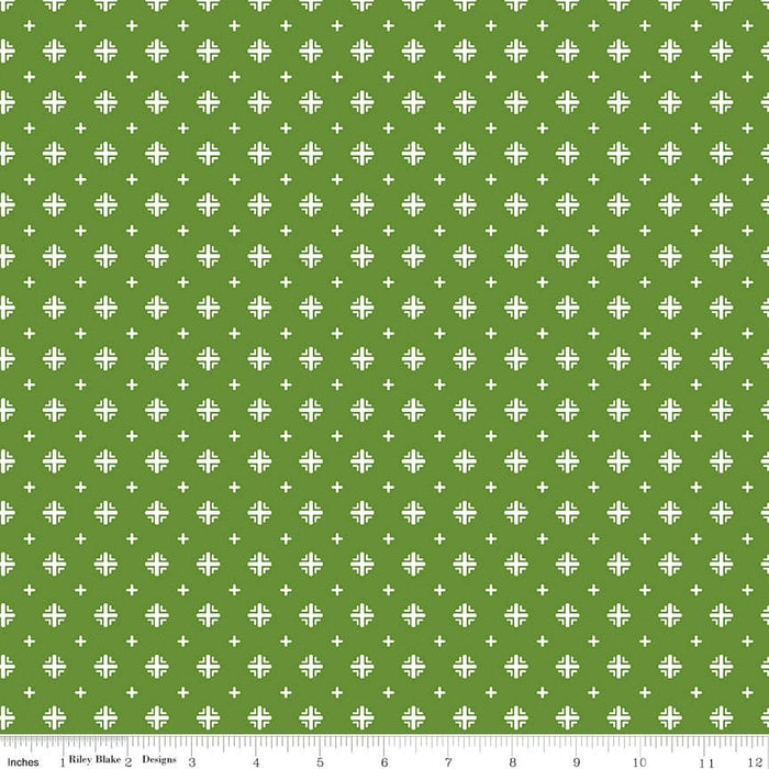 Indigo Garden - Green Plus Print - per yard - by Heather Peterson - for Riley Blake Designs - C11276-GREEN - RebsFabStash