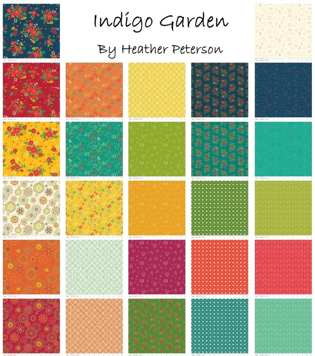 Indigo Garden - Rouge Plus Print - per yard - by Heather Peterson - for Riley Blake Designs - C11276-Rouge - RebsFabStash
