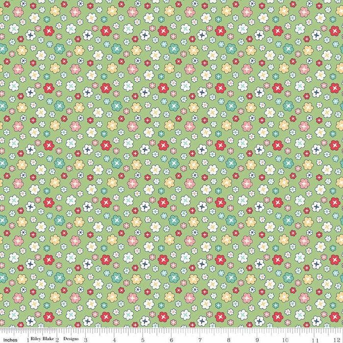 Quilter's Cottage Green Floral Fabric by Lori Holt of Bee in my Bonnet at RebsFabStash