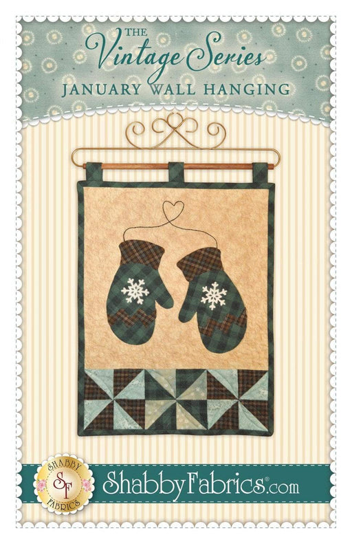 January Wall Hanging- Pattern - by Shabby Fabrics - 12" x 18" - The Vintage Series - RebsFabStash