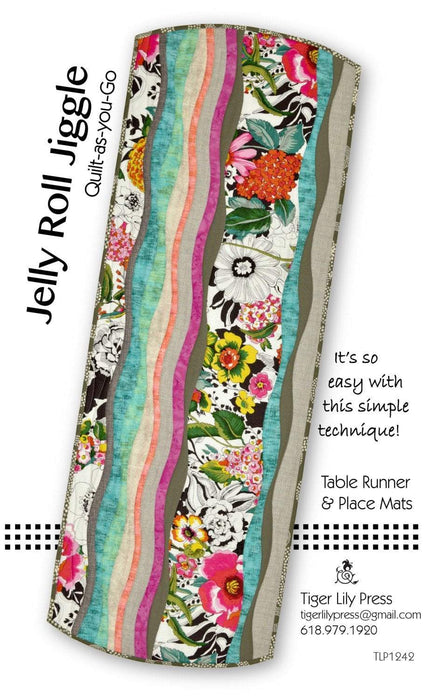 Jelly Roll Jiggle - Table Runner KIT - Quilt as you go- Tiger Lily Press - Snowed In Fabric Collection by Heather Peterson - Riley Blake - RebsFabStash