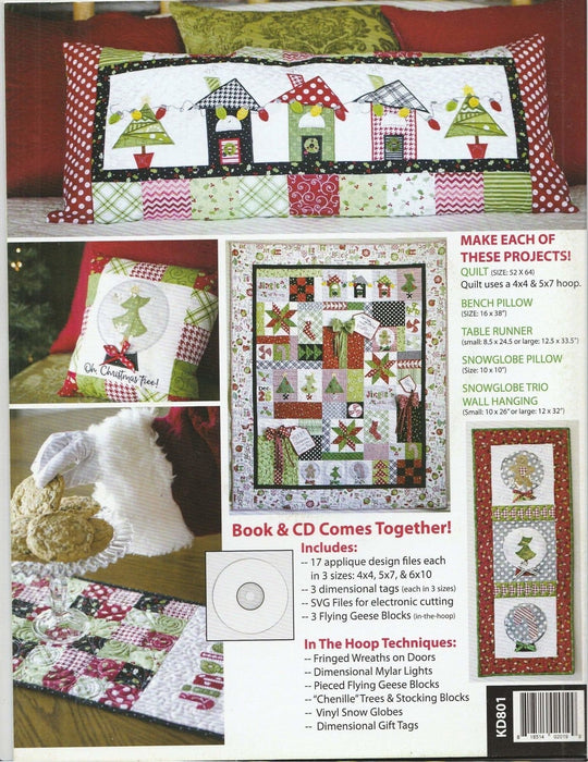 Jingle All the Way Pattern book - Kimberbell - The Embroidery Version CD Included - KD801 Christmas Quilt and embroidery projects - C - RebsFabStash
