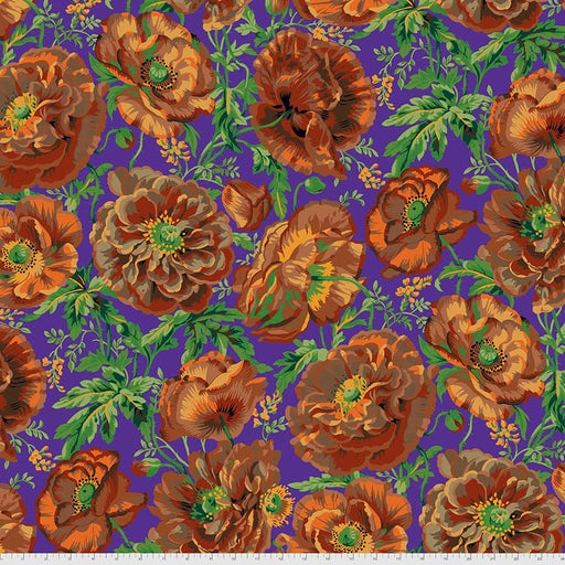 Kaffe Fassett Collective August 2021 - Dorothy - Brown - Per Yard - Free Spirit Fabrics - Floral, Bright, Colorful - PWPJ109.BROWN - RebsFabStash
