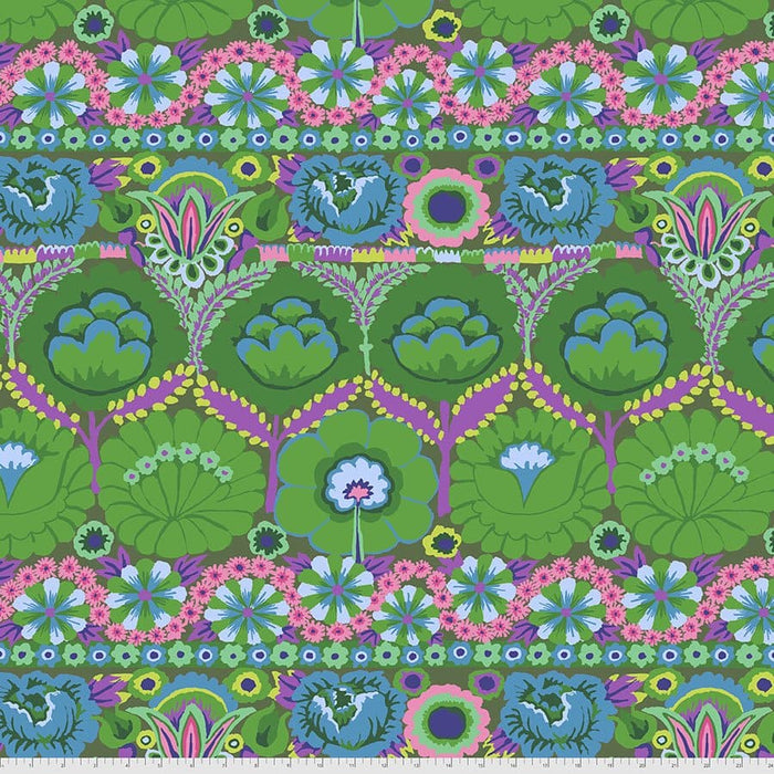 Kaffe Fassett Collective August 2021 - Embroidered Flower - Contrast - Per Yard - Free Spirit Fabrics - Floral, Bright, Colorful - PWGP185.CONTRAST - RebsFabStash