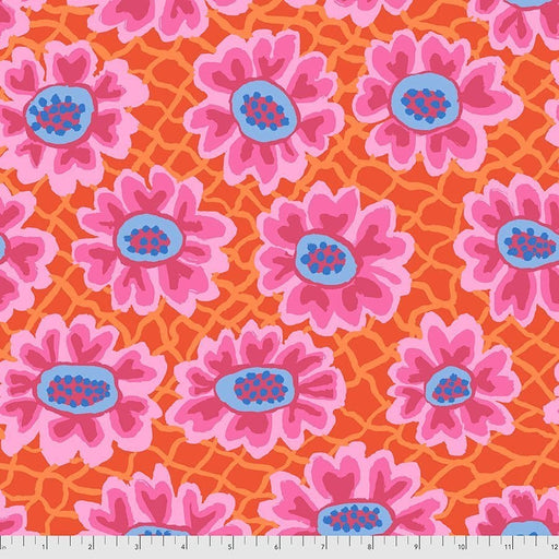Kaffe Fassett Collective August 2021 - Flower Net - Red - Per Yard - Free Spirit Fabrics - Floral, Bright - PWBM081.RED - RebsFabStash