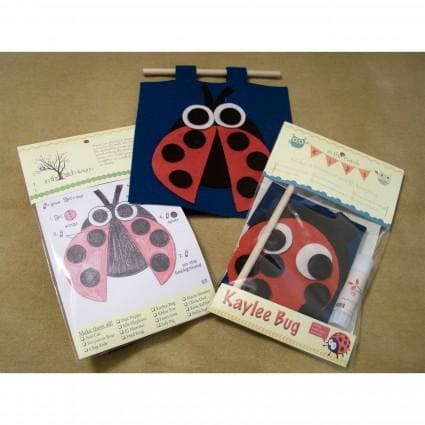 Kaylee Bug Banner - KIT - Wool - No Sew! - Great for kids! - In the Patch Designs - Phyllis Meiring - craft kit - RebsFabStash