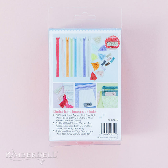 Pretty & Posh Zipper Pouches Embellishment Kit - Kim Christopherson of Kimberbell - KDKB1266