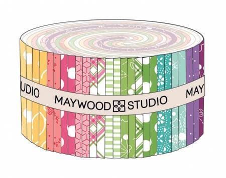 Kimberbell Basics - Kim's Picks SPRING - Maywood Studio -Jelly Roll (40) 2.5" strips - Spring Colors - MASKBB-SPR - RebsFabStash