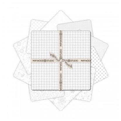 Kimberbell Basics Whites - Layer Cake - Maywood Studio - 10" Squares (42pcs) - Whites - quilt fabric, tone on tone - RebsFabStash