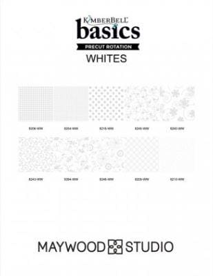 Kimberbell Basics Whites - Maywood Studio -Jelly Roll (40) 2.5" strips - Whites - quilt fabric, tone on tone - RebsFabStash