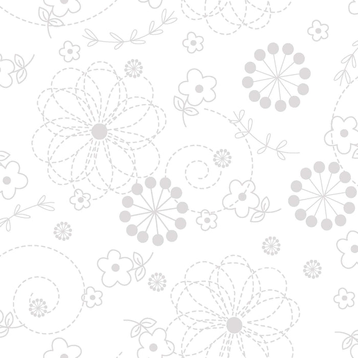 Kimberbell Whites - Per Yard- Kimberbell Basics - Maywood Studio - White Dots on White - MAS 8216 - WW - RebsFabStash