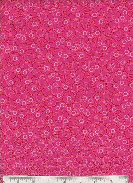 Kitchen Love - per yard - Contempo by Benartex - by Cherry Guidry - scallops - pink, orange, coral, magenta on white - RebsFabStash