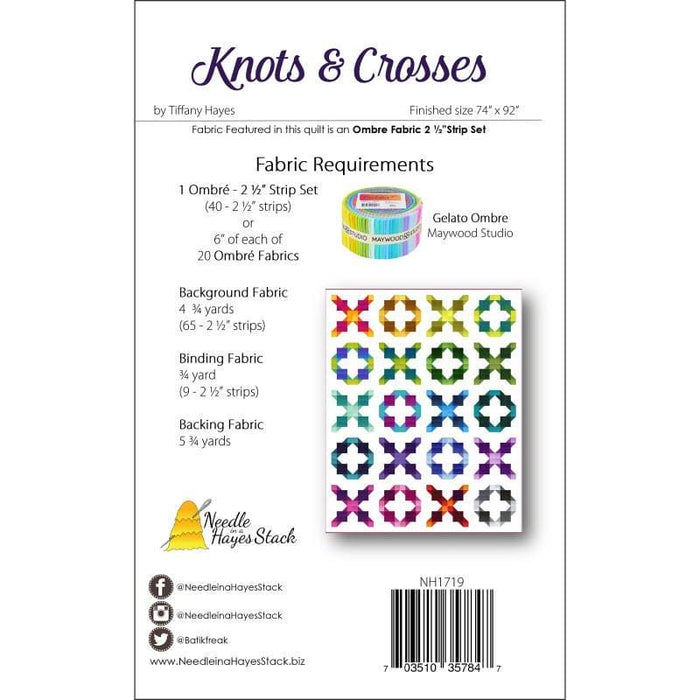 Knots & Crosses - Quilt pattern - Gelato ombre fabrics - Maywood - Needle in a Haystack by Tiffany Hayes - C NH1719 - Xs and Os - RebsFabStash