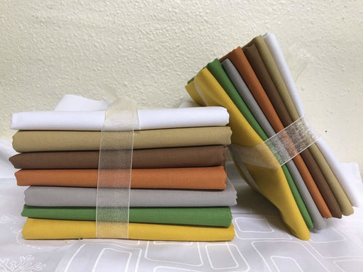 Kona Solids PROMO - Fat Quarter bundle (7) 18" x 22" pieces - OR 1/2 yard bundle (7) - fall colors, Kona solids, quilt fabric - RebsFabStash