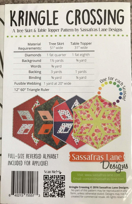 Kringle Crossing - Tree skirt or Table Topper pattern - Sassafras Lane Designs - RebsFabStash